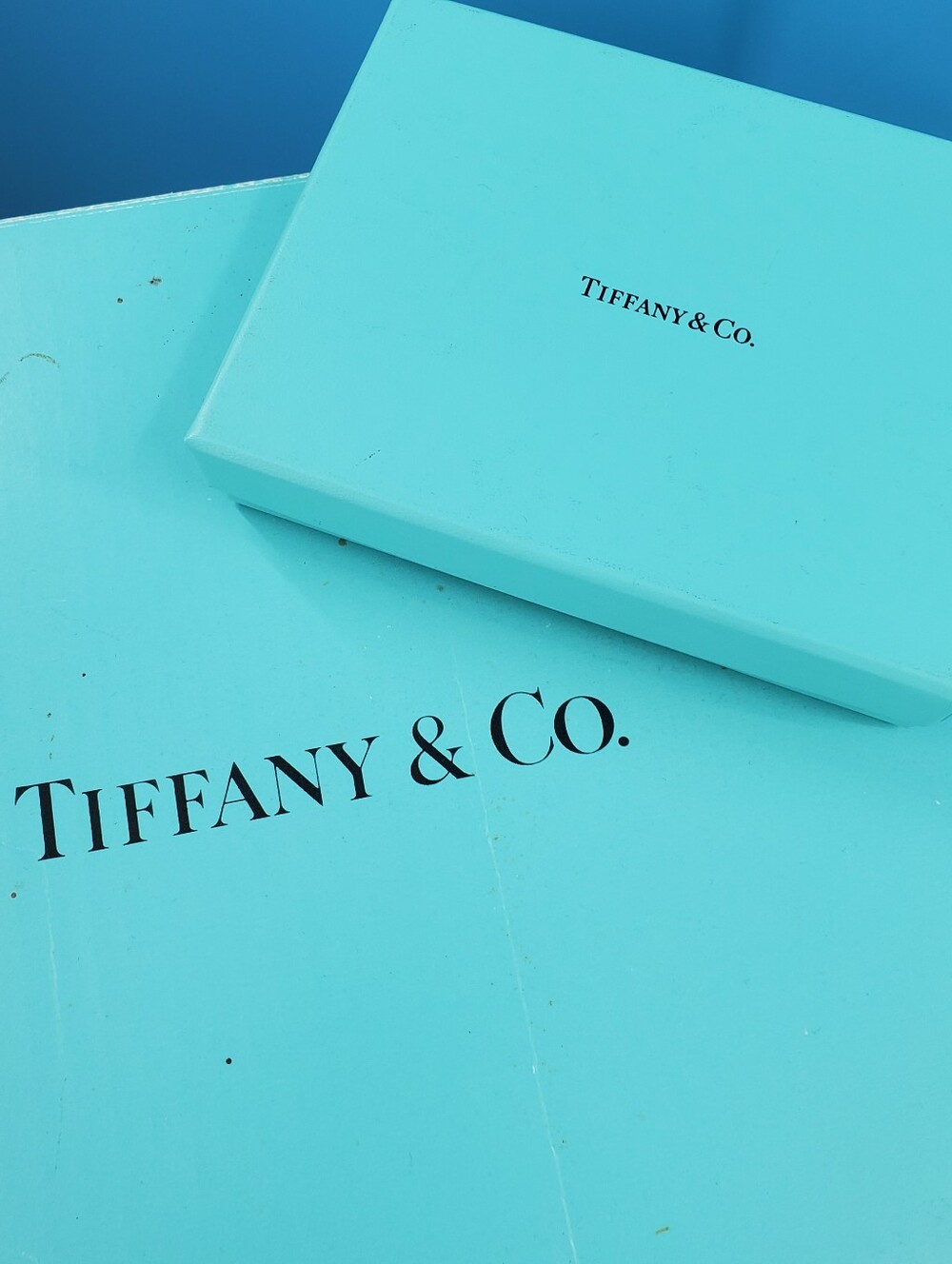 Tiffany & Co boxes, ribbon, bags and pewter set